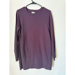 Women's Duluth Trading Co Purple Crew Neck Tunic Sweater L